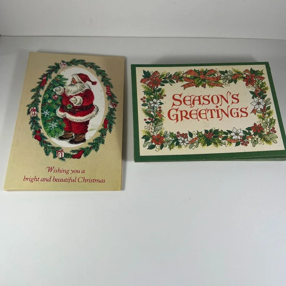 20 Vintage Christmas Cards - Festive Designs Ephemera Scrapbooking, Journaling